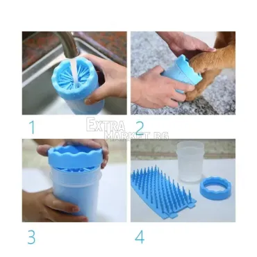Уред за почистване на лапи на куче/коте
