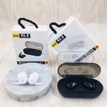 True Wireless Stereo (TWS) Слушалки със зарядна станция и тъч контрол