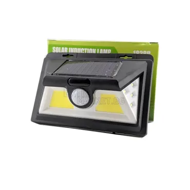 Соларна лампа за външен монтаж 1828B с COB/LED диоди и сензор за движение