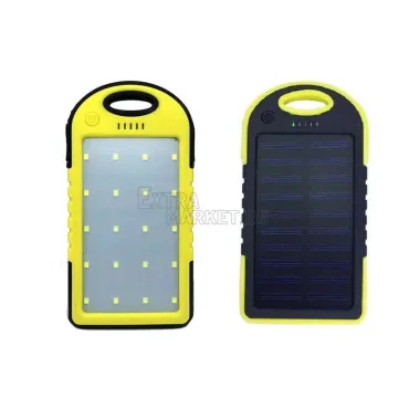 Соларна 20000 mAh мобилна батерия с LED осветителен панел 20 диода