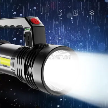 Соларен мощен LED фенер (LED-P500 диод) с вградена батерия и USB зареждане