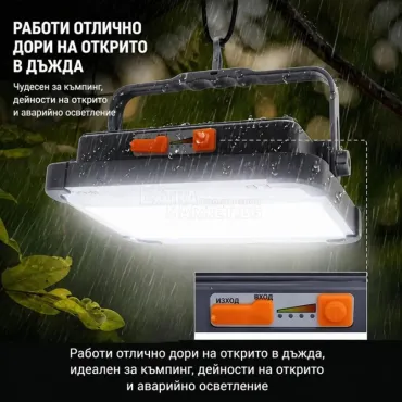 Соларен LED прожектор за външно осветление с USB зареждане