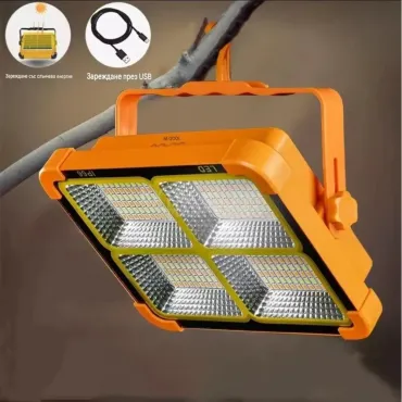 Соларен LED прожектор за външно осветление с USB зареждане