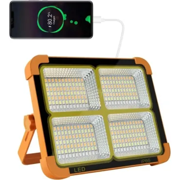 Соларен LED прожектор за външно осветление с USB зареждане