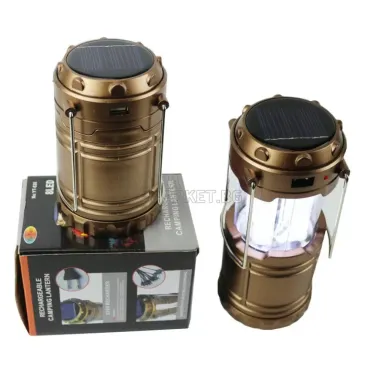 Соларен фенер за къмпинг (зарядно за телефон) 6 LED диода