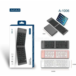 Сгъваема мини Bluetooth безжична клавиатура AOAS A-1006 съвместима със системи Android и iOS.