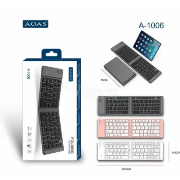 Сгъваема мини Bluetooth безжична клавиатура AOAS A-1006 съвместима със системи Android и iOS.