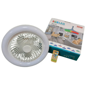 RGB LED лампа свети цветно и бяло в комбинация с вентилатор - таванен монтаж