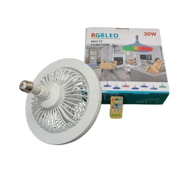 RGB LED лампа свети цветно и бяло в комбинация с вентилатор - таванен монтаж