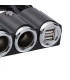 Разклонител-зарядно за запалка на автомобил или камион с 4 гнезда и USB