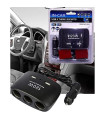 Разклонител за автомобили с три гнезда и 2 USB порта