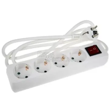 Разклонител 4 гнезда с копче за изключване 16А/250V