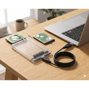 Прозрачна кутия за хард диск HDD Case - 2.5 inch/USB 3.0/SSD/Sata I/II/III
