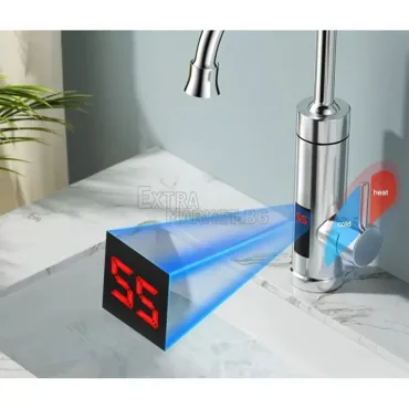 Проточен бойлер 3000W/220V с цифров дисплей от неръждаема стомана
