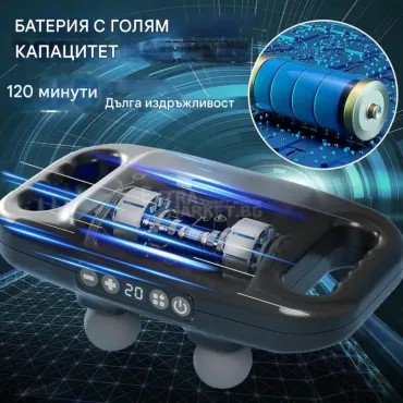 Професионален масажен уред масажор за мускули с четири глави