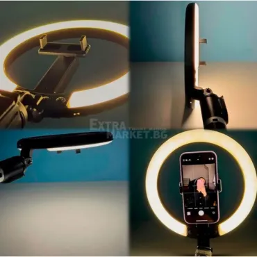 Професионален 10 инча Селфи Ринг Light P220Q – Стойка за Видео, Грим и Live Streaming