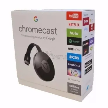 Приемник Chromecast който предава картина от телефон към телевизор