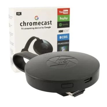 Приемник Chromecast който предава картина от телефон към телевизор