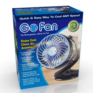 Портативен мощен вентилатор Go Fan със щипка въртящ се на 360 градуса