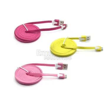 Плосък кабел за пренос на данни micro USB към USB 2.0