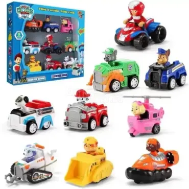 Пълен комплект девет броя фигурки с превозни средства Пес патрул/Paw patrol