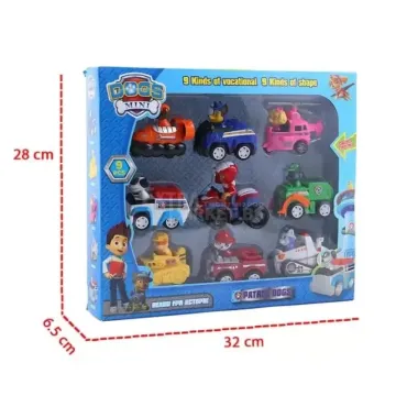 Пълен комплект девет броя фигурки с превозни средства Пес патрул/Paw patrol