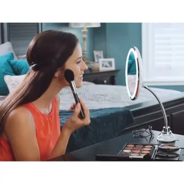 Огледало за гримиране Flexible Mirror (10 пъти увеличение+LED осветление)