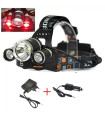 Мощен троен челник с 1 CREE LED+2 COB LED Диода