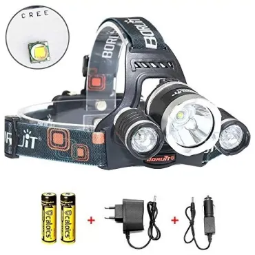 Мощен троен челник с 1 CREE LED+2 COB LED Диода