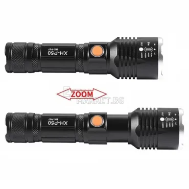 Мощен метален LED акумулаторен CREE прожектор-фенер Р50