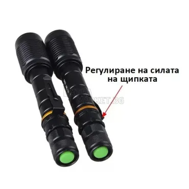 Мощен акумулаторен CREE LED T6 фенер POLICE 800000W