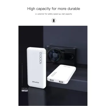 Мобилна батерия AWEI Power Bank 10000 mah за телефон/таблет