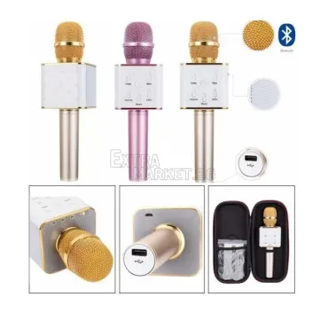 Микрофон-караоке Q7 bluetooth свързване