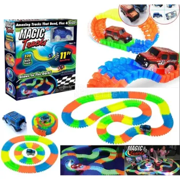 Magic Tracks 220 части – гъвкава, светеща и изключително забавна състезателна писта