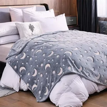 Magic Blanket Детско Розово/Сиво светещо в тъмното плюшено одеяло