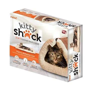 Легло и къщичка тунел за котки и домашни любимци Kitty Shack 2 в 1