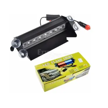 LED сигнална лампа стробоскоп 12V за предно стъкло на кола