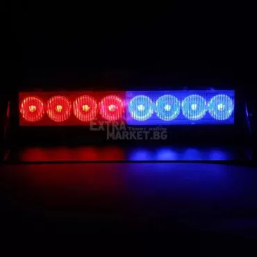 LED сигнална лампа стробоскоп 12V за предно стъкло на кола