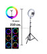 LED Ринг-лампа RGB (14 инча) 15 Цвята+Бяло с трипод 210 сантиметра