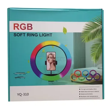 LED Ринг-лампа RGB (14 инча) 15 Цвята+Бяло с трипод 210 сантиметра