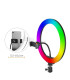LED Ринг-лампа RGB (14 инча) 15 Цвята+Бяло с трипод 210 сантиметра
