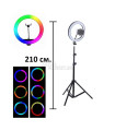 LED Ринг-лампа RGB (12 инча) 15 Цвята+Бяло с трипод 210 сантиметра