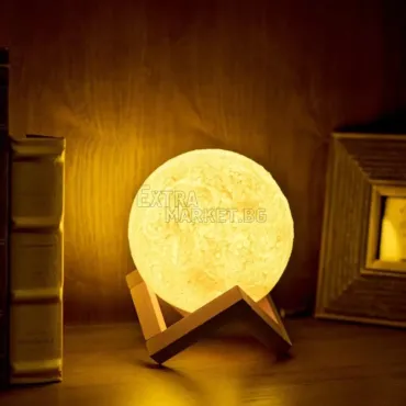 LED Озаряваща луна-лампа 3D Moon light със сензорно управление