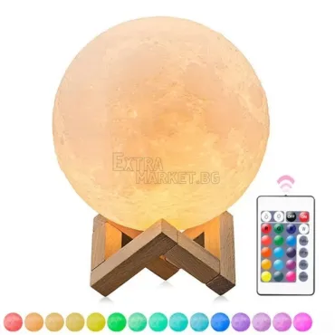 LED Озаряваща луна-лампа 3D Moon light със сензорно управление