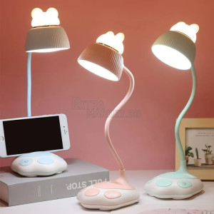 Led настолна лампа със стойка за телефон - форма на котка