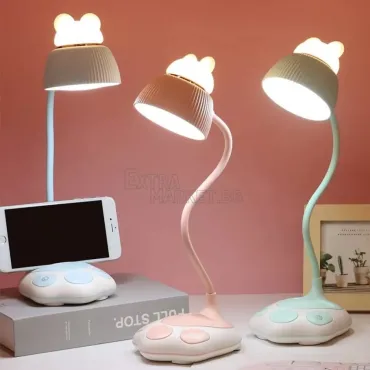 Led настолна лампа със стойка за телефон - форма на котка