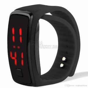 LED дигитален часовник-гривна от силикон за фитнес