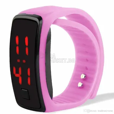 LED дигитален часовник-гривна от силикон за фитнес