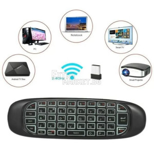 LED Безжична Qwerty Клавиатура с Air Mouse Дистанционно