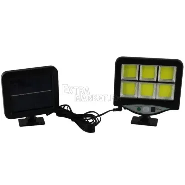 Лампа със соларен панел и 128 COB LED диода-дистанционно, сензор за движение и фотоклетка